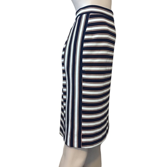BANANA Republic Rayon Blend Vertical Horizontal Stripe Skirt Stretch Pencil - Picture 4 of 11